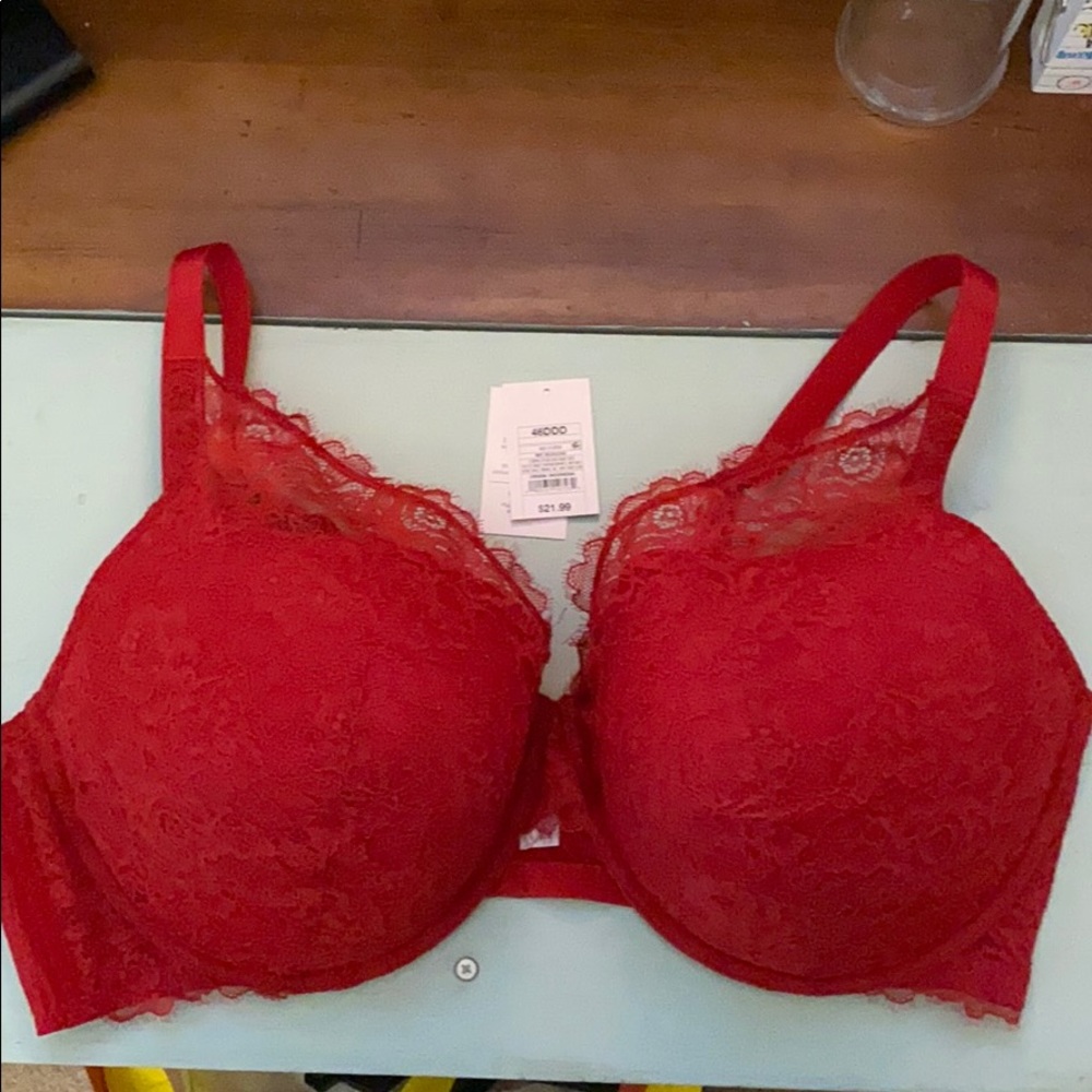 46DDD Red Lace Auden Bra NWOT